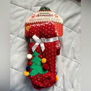 Red Aromasoles Ugly Sweater Christmas Socks